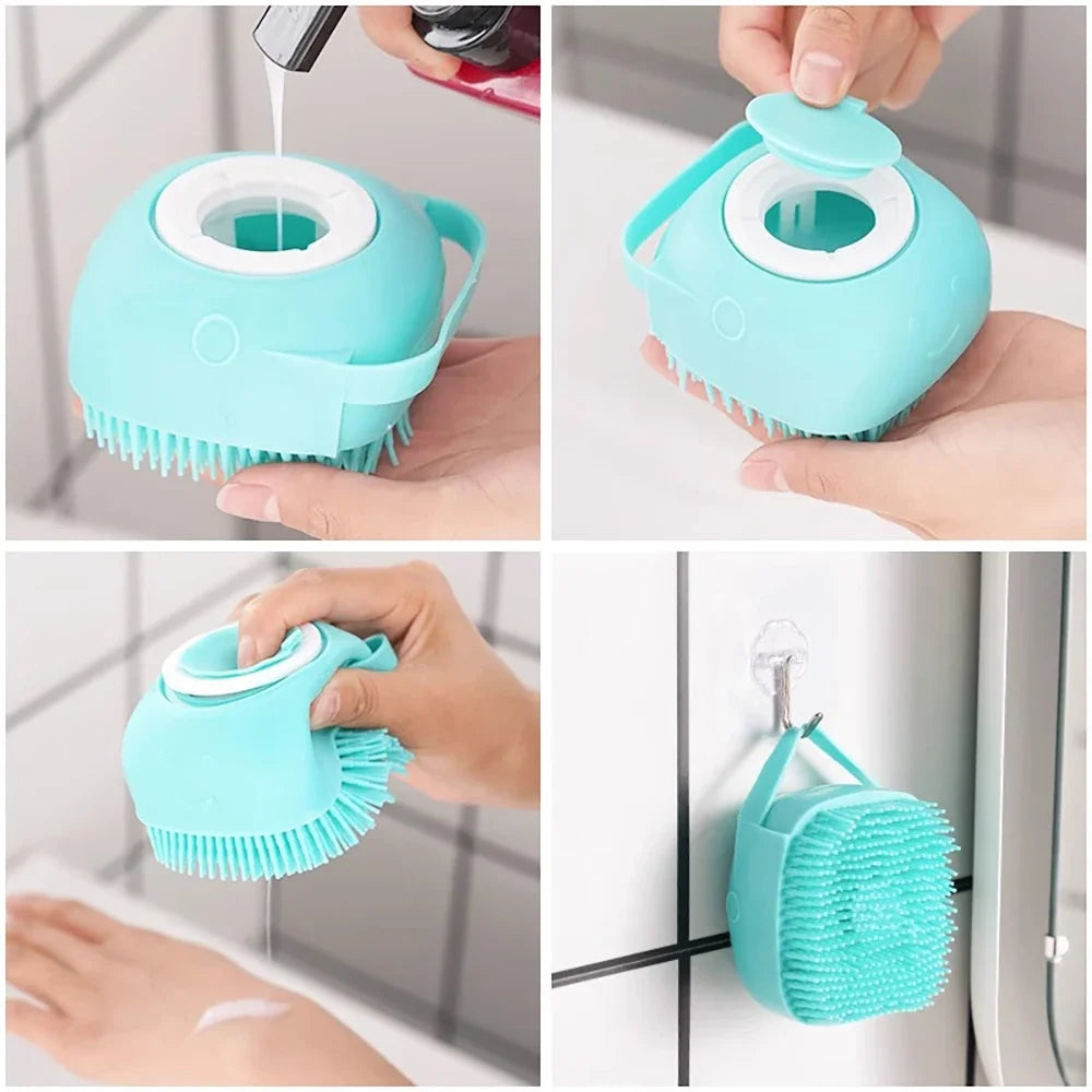 Silicone Pet Bath Massage Brush – Soft, Safe Grooming Tool for Dogs & Cats
